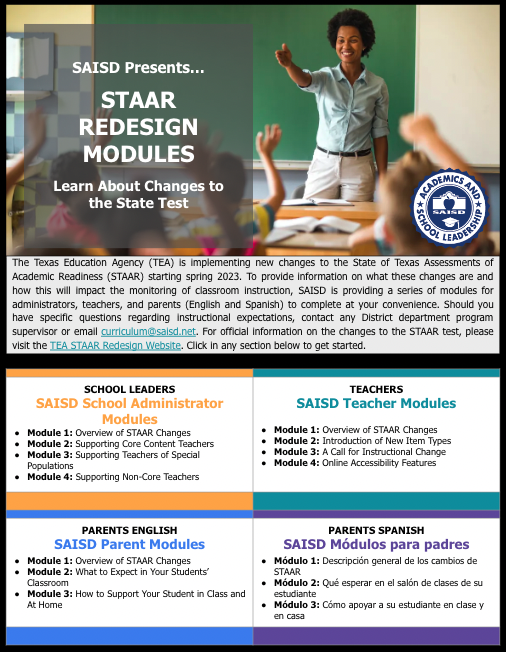 picture of the four staar redesign modules